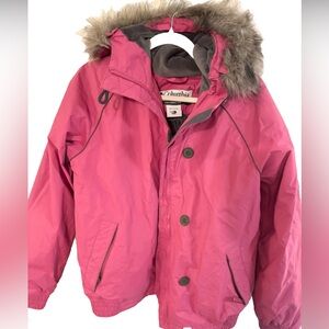 Columbia Women’s Pink Waterproof Winter Heavy Hooded Jacket LARGE